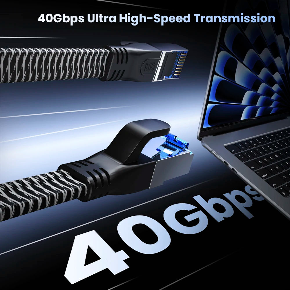 CAT 8 Ethernet Cable 40Gbps Gaming High Speed 2000MHz SSTP Cat 8 Ethernet Cord RJ45 Network for PC Modem Router Laptop PS 5/4