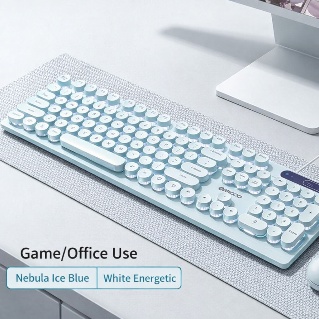 Ultra-Thin Silent Wired Keyboard Gaming Notebook Luminous Blue Pink Girls Retro Punk Office Mechanical Feel