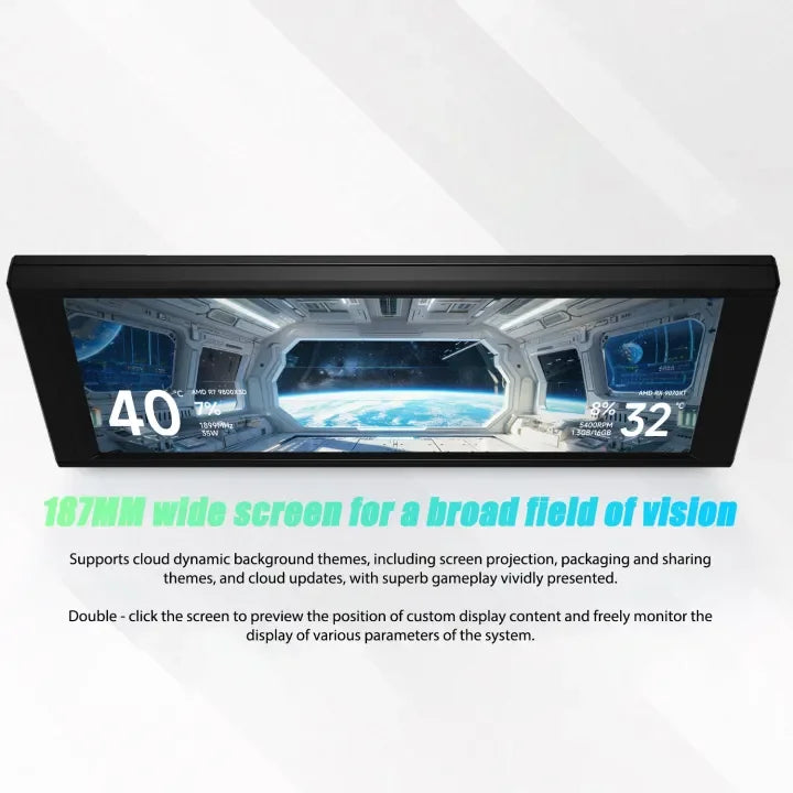 Thermalright Trofeo Vision LCD AIO Display 6.86” PC Monitor, USB Type-C Screen for with Preset & DIY Themes for Gaming PC Case