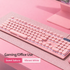 Ultra-Thin Silent Wired Keyboard Gaming Notebook Luminous Blue Pink Girls Retro Punk Office Mechanical Feel