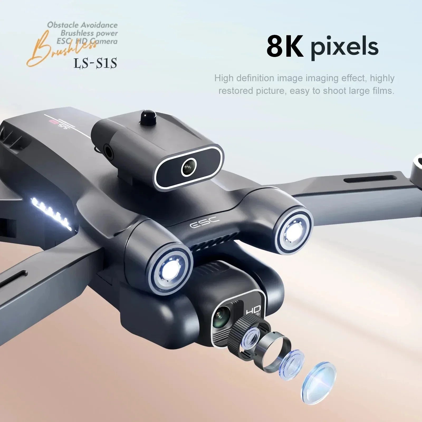 New S1S 5G GPS Drone Camera 8K Professional Brushless Motor Dron Obstacle Avoidance HD Dual Camera Foldable Quadcopter Toys