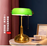 Vintage Copper Glass Table Lamp