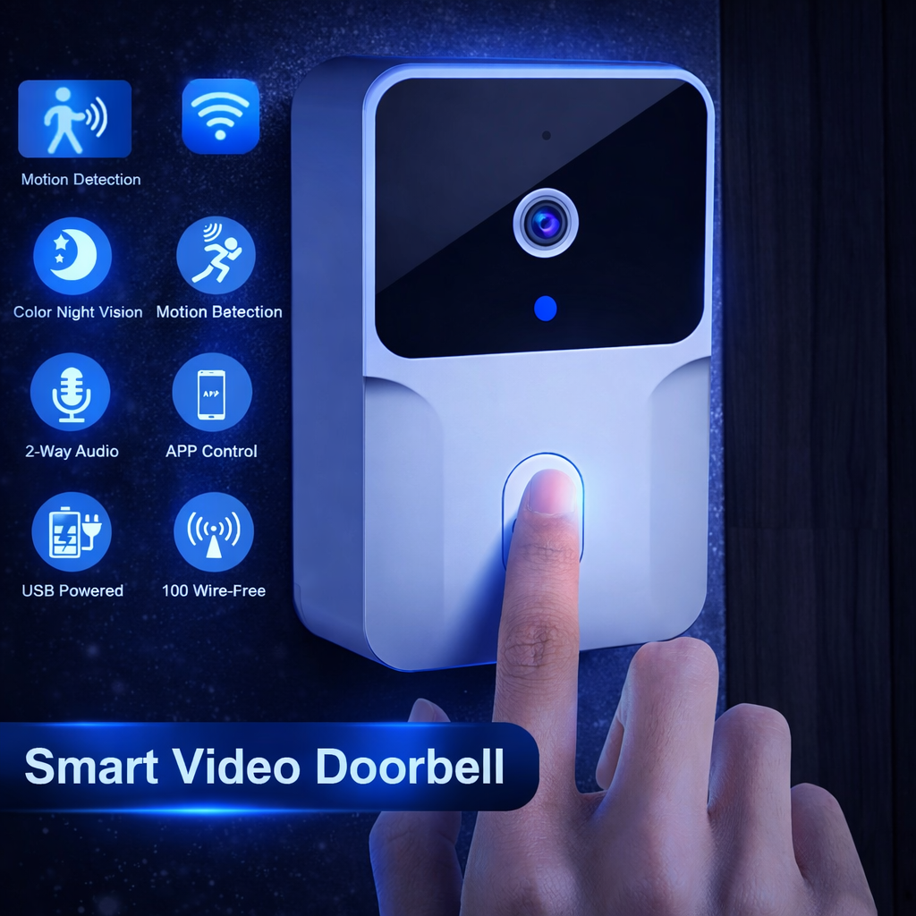 WiFi Video Doorbell Wireless Phone Two-way Intercom System IR Night Vision Doorbell Smart Home Security Door Bell Camera Monitor