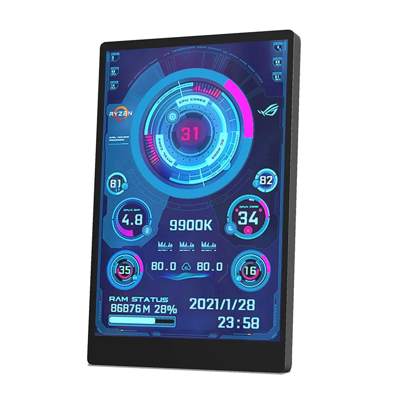 USB 3.5 Inch IPS 5PIN Type-C Secondary Screen Mini Computer  CPU GPU RAM HDD Monitor Display Freely AIDA64 Holder Cable