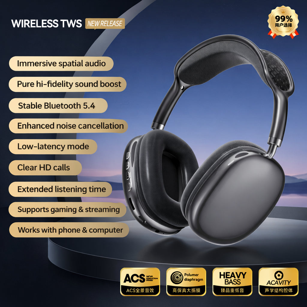 X17 Wireless Bluetooth Headphones – Over-Ear, Noise Cancelling, Gaming & Phone Compatible