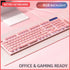 Ultra-Thin Silent Wired Keyboard Gaming Notebook Luminous Blue Pink Girls Retro Punk Office Mechanical Feel