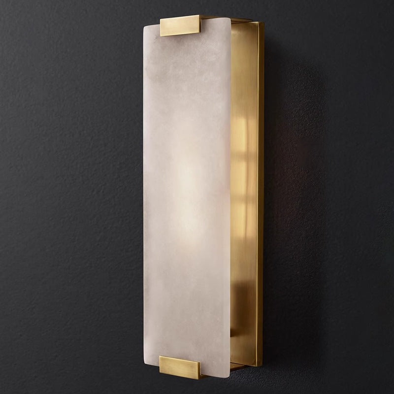 Modern Brass Alabaster Wall Sconce