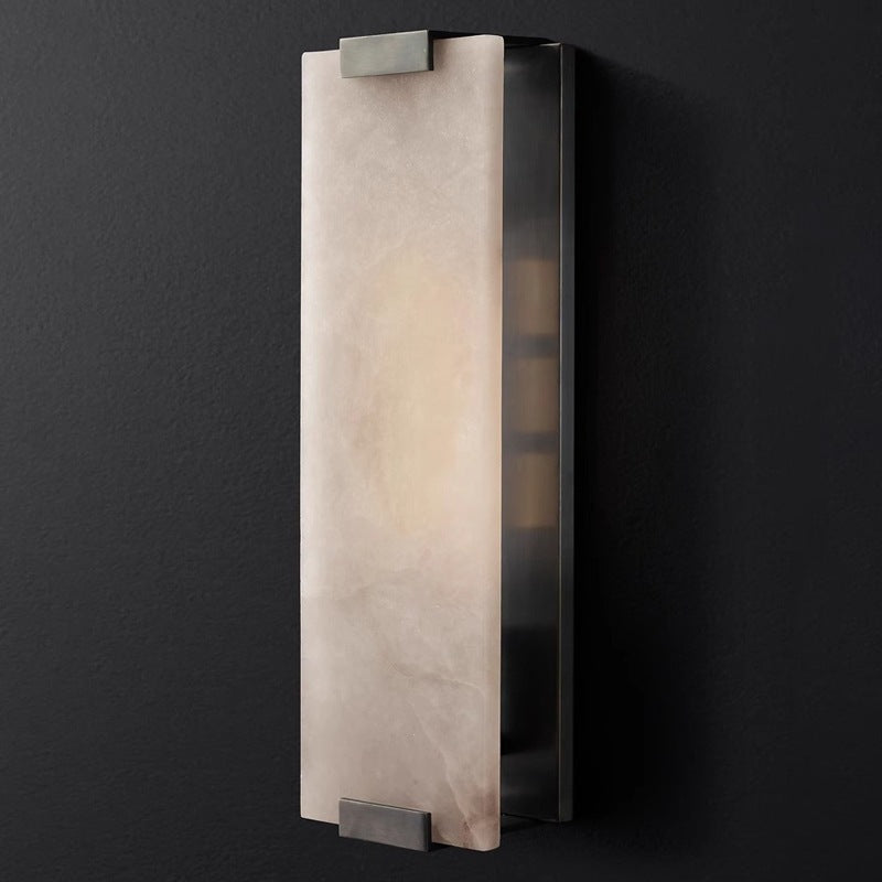 Modern Brass Alabaster Wall Sconce