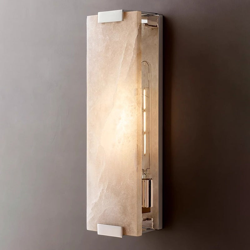 Modern Brass Alabaster Wall Sconce