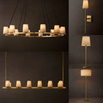 Luxury Copper Fabric Shade Lighting Collection