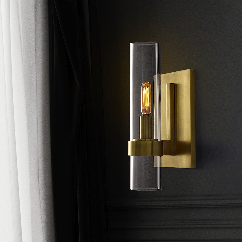 Modern Copper Glass Wall Sconce