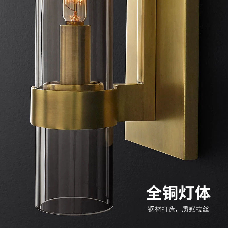 Modern Copper Glass Wall Sconce
