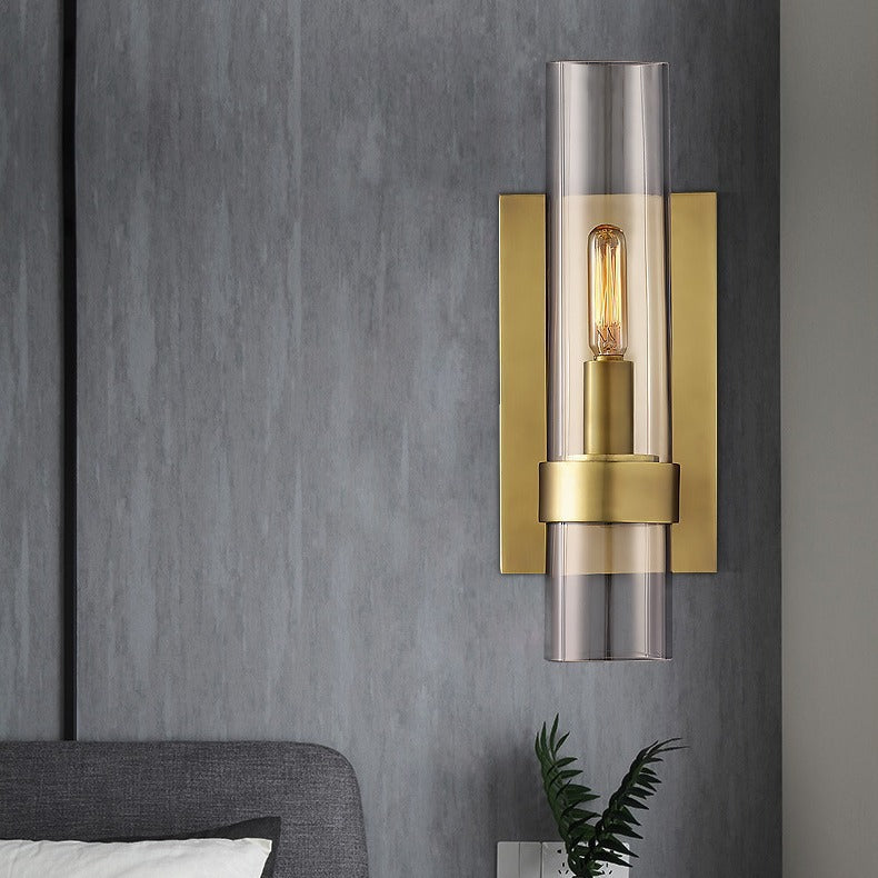 Modern Copper Glass Wall Sconce