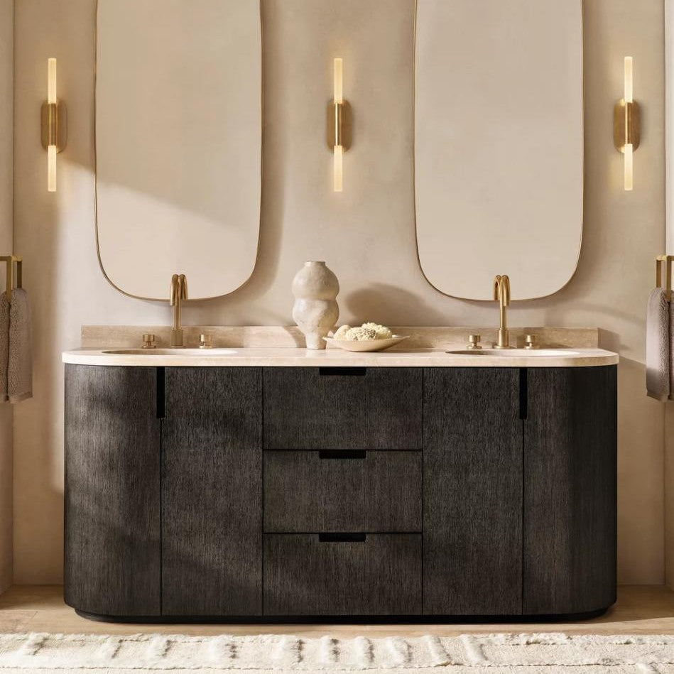 Modern Copper Glass Wall Sconce