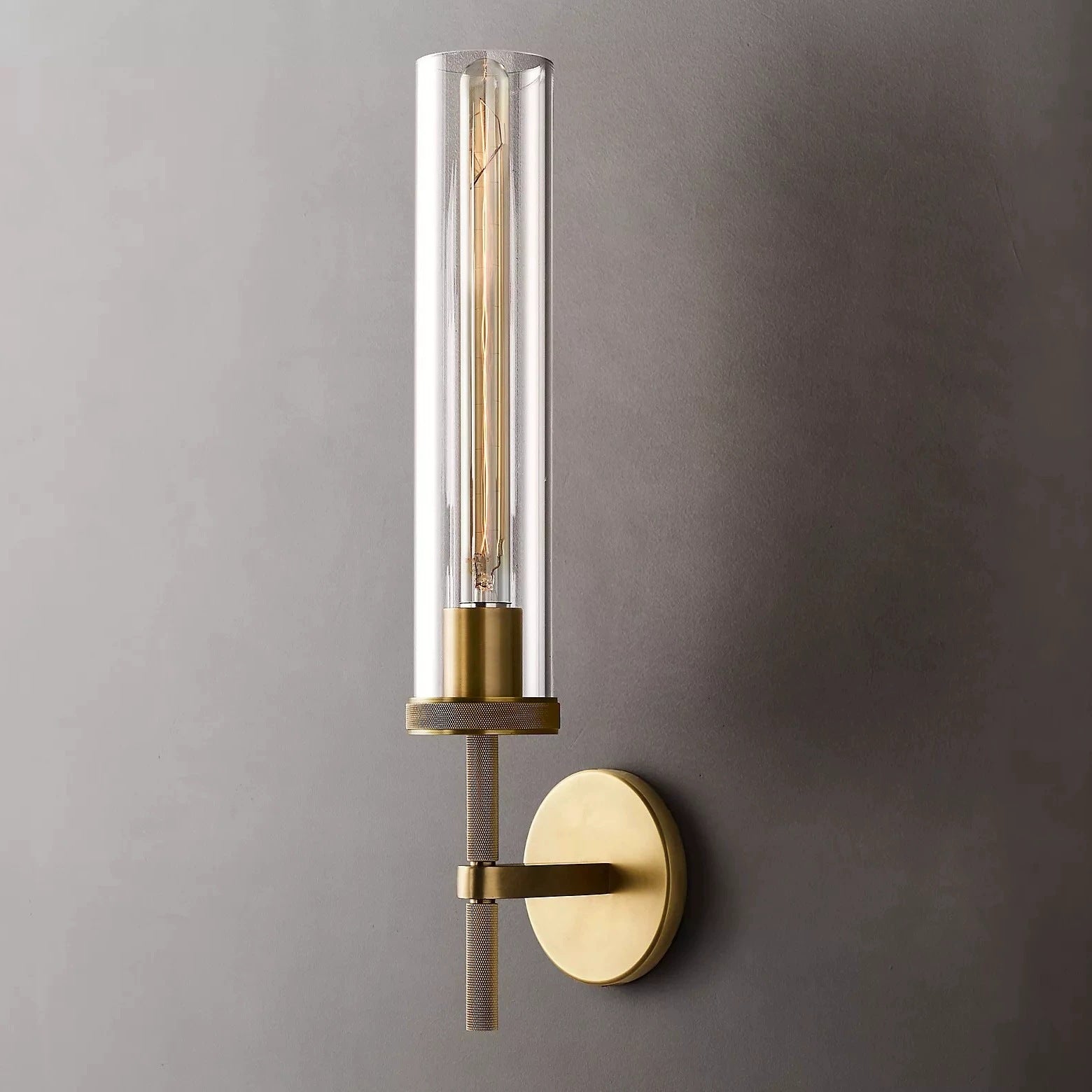 Vintage Copper Glass Wall Sconce