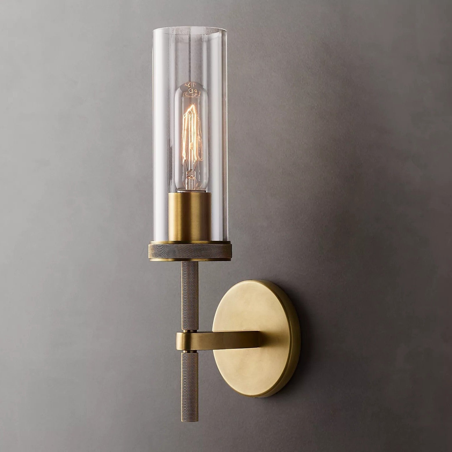 Vintage Copper Glass Wall Sconce