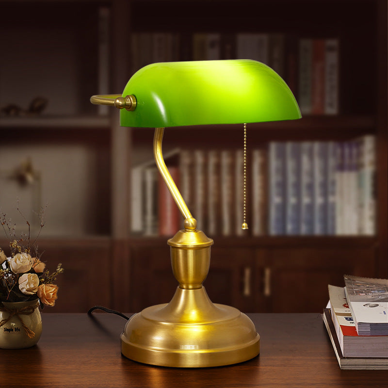 Vintage Copper Glass Table Lamp