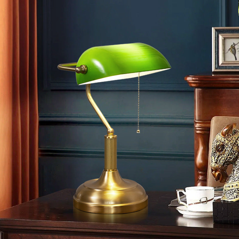 Vintage Copper Glass Table Lamp