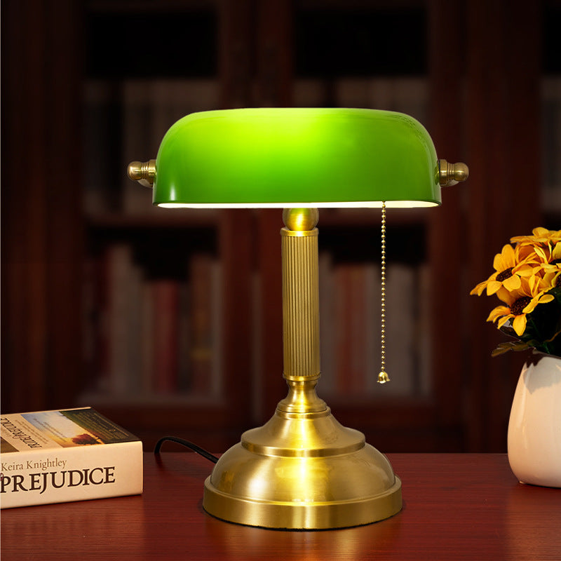 Vintage Copper Glass Table Lamp