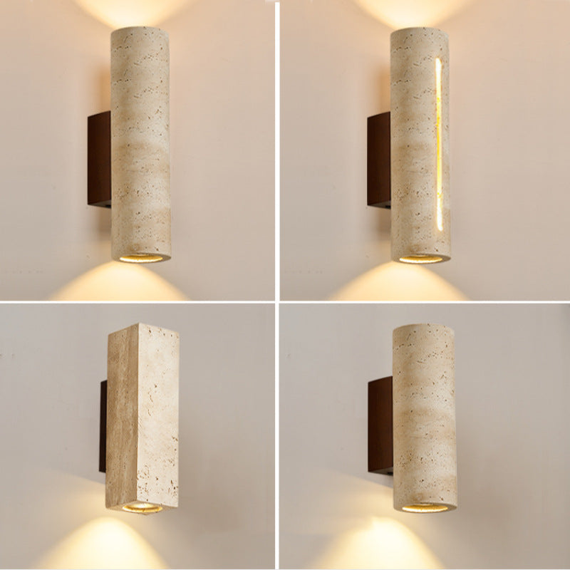 Natural Travertine LED Wall Sconce