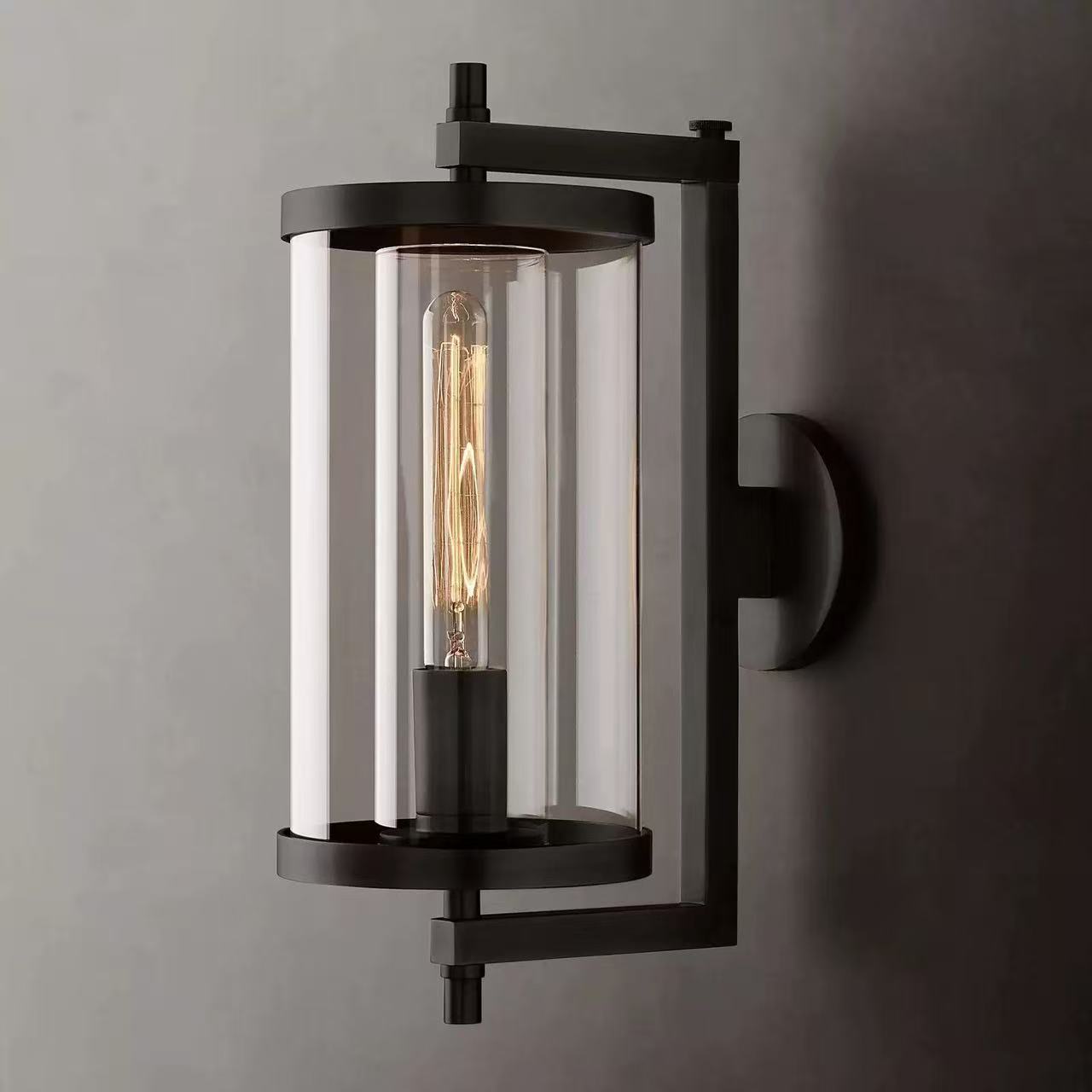 Modern Iron & Glass Wall Sconce