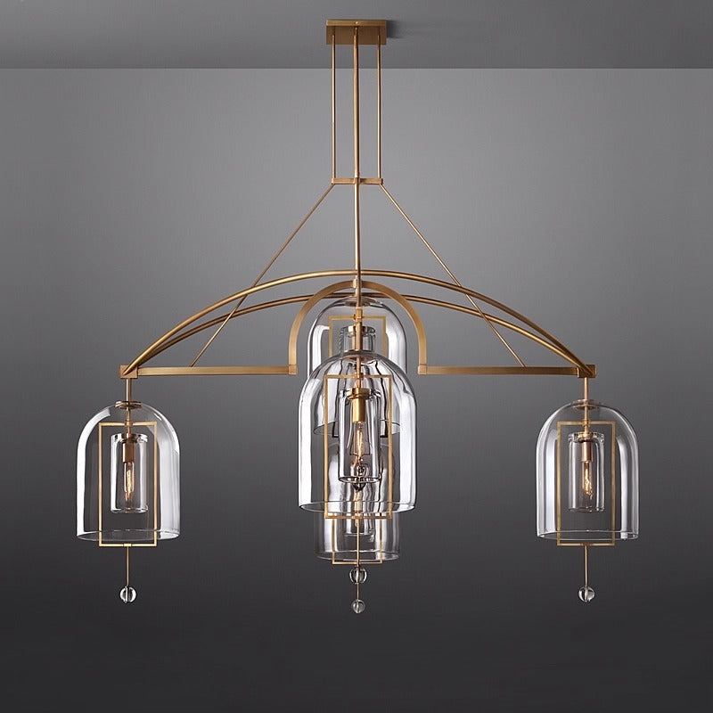 Modern Copper Glass Pendant Light