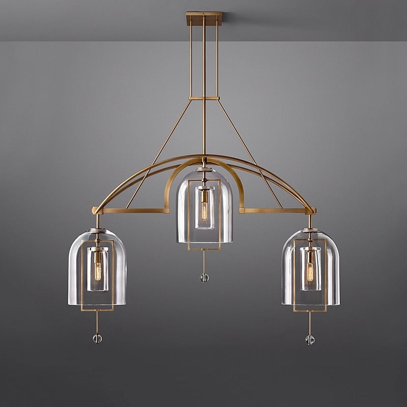 Modern Copper Glass Pendant Light
