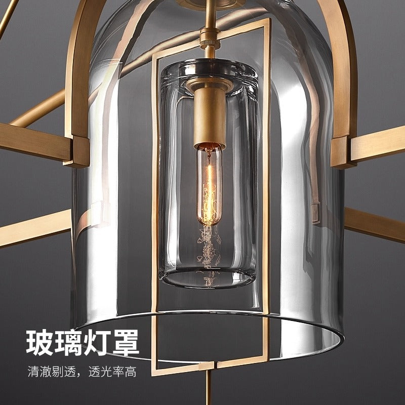 Modern Copper Glass Pendant Light
