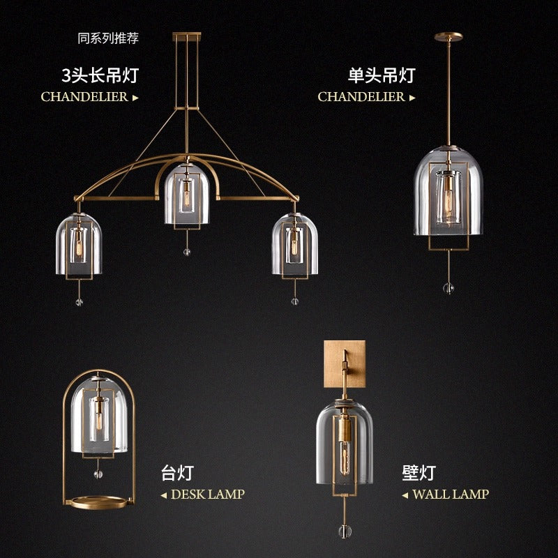 Modern Copper Glass Pendant Light