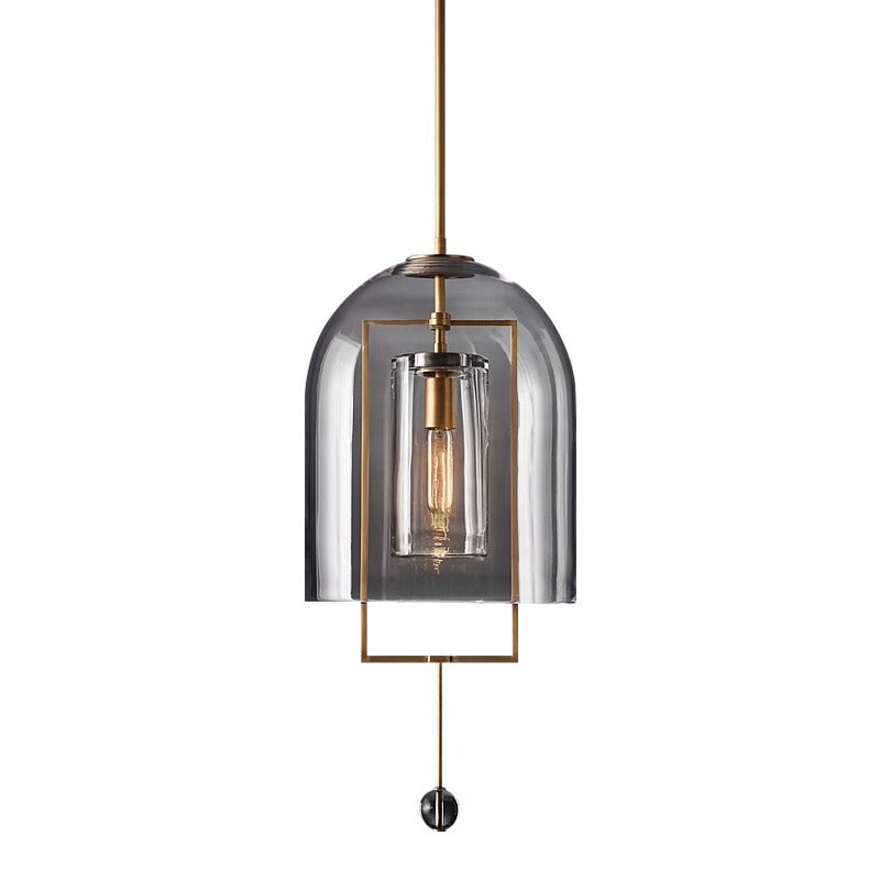 Modern Copper Glass Pendant Light