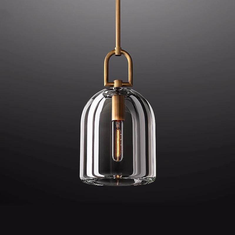 Modern Copper & Crystal Pendant Light