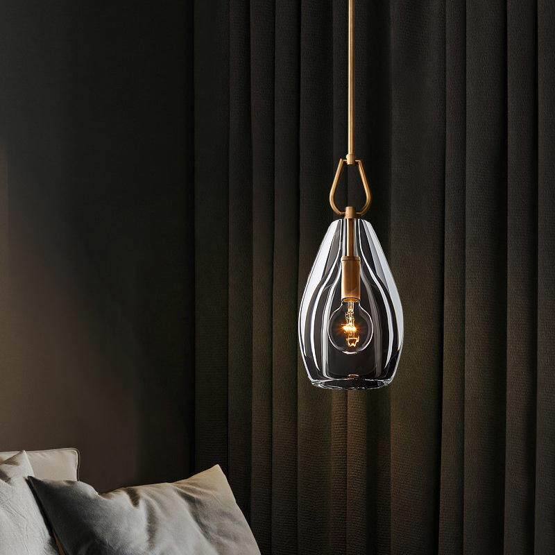 Modern Copper & Crystal Pendant Light
