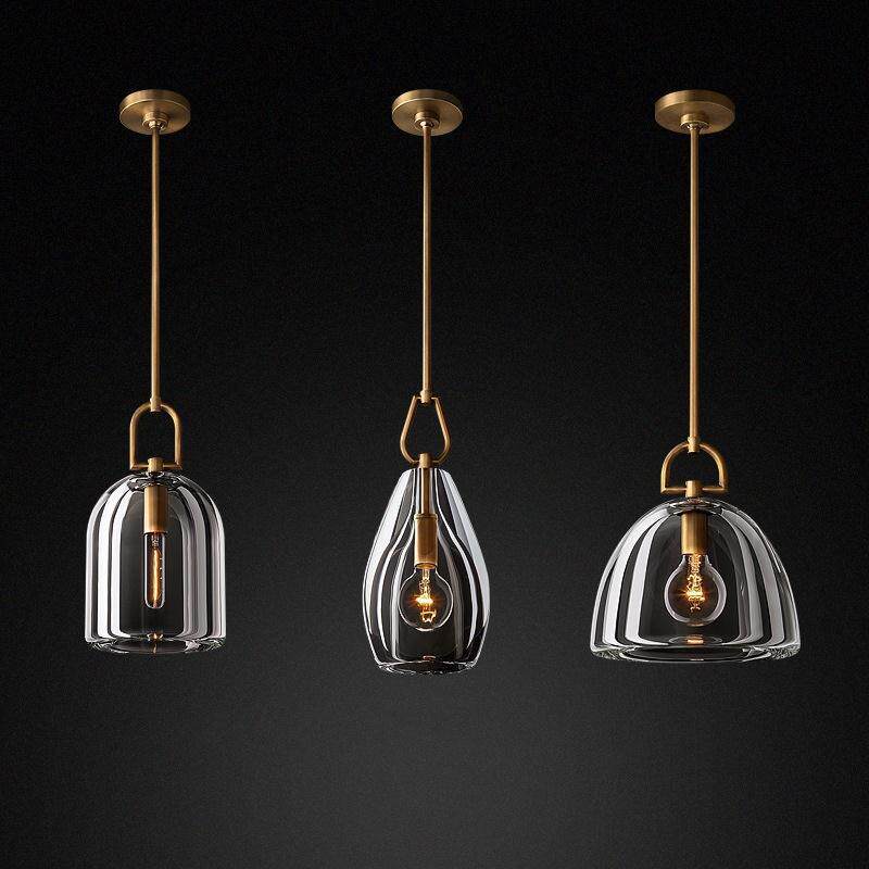 Modern Copper & Crystal Pendant Light