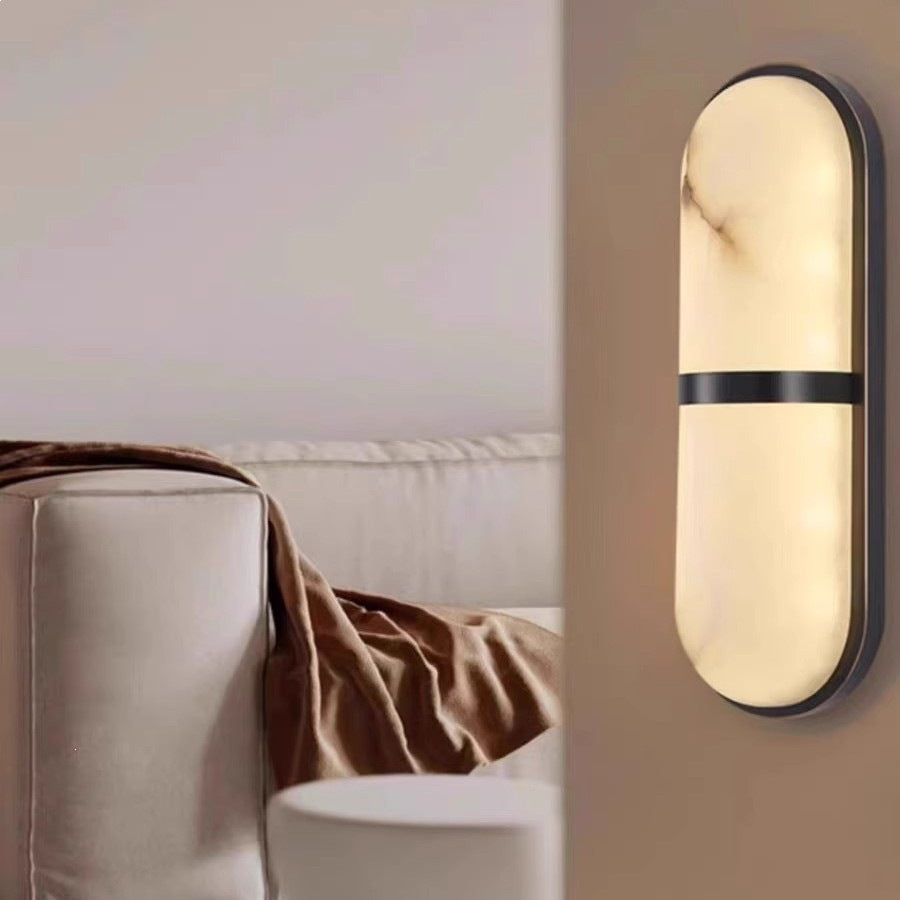 Modern Copper & Marble Wall Sconce