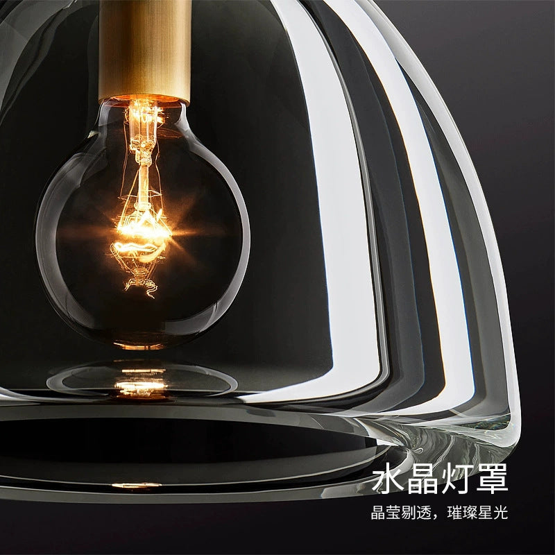 Modern All-Copper Crystal Pendant Light