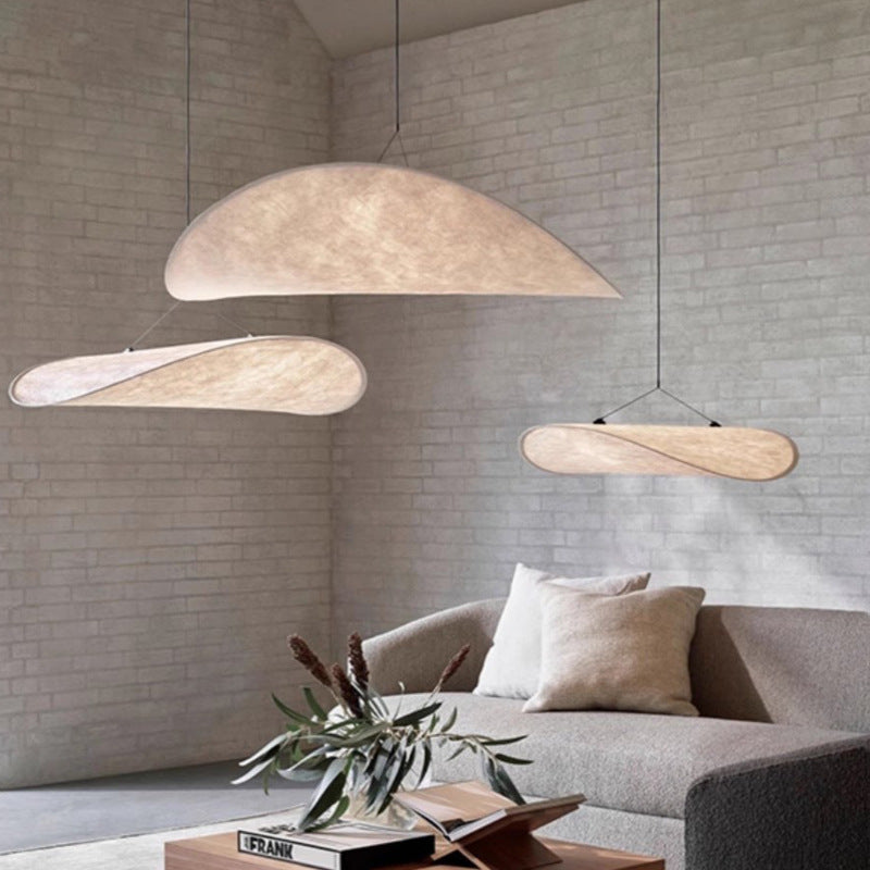 Japanese Zen Silk Cloud Pendant Light – Wabi-Sabi Nordic Hanging Chandelier for Bedroom, Dining Room & Tea Room