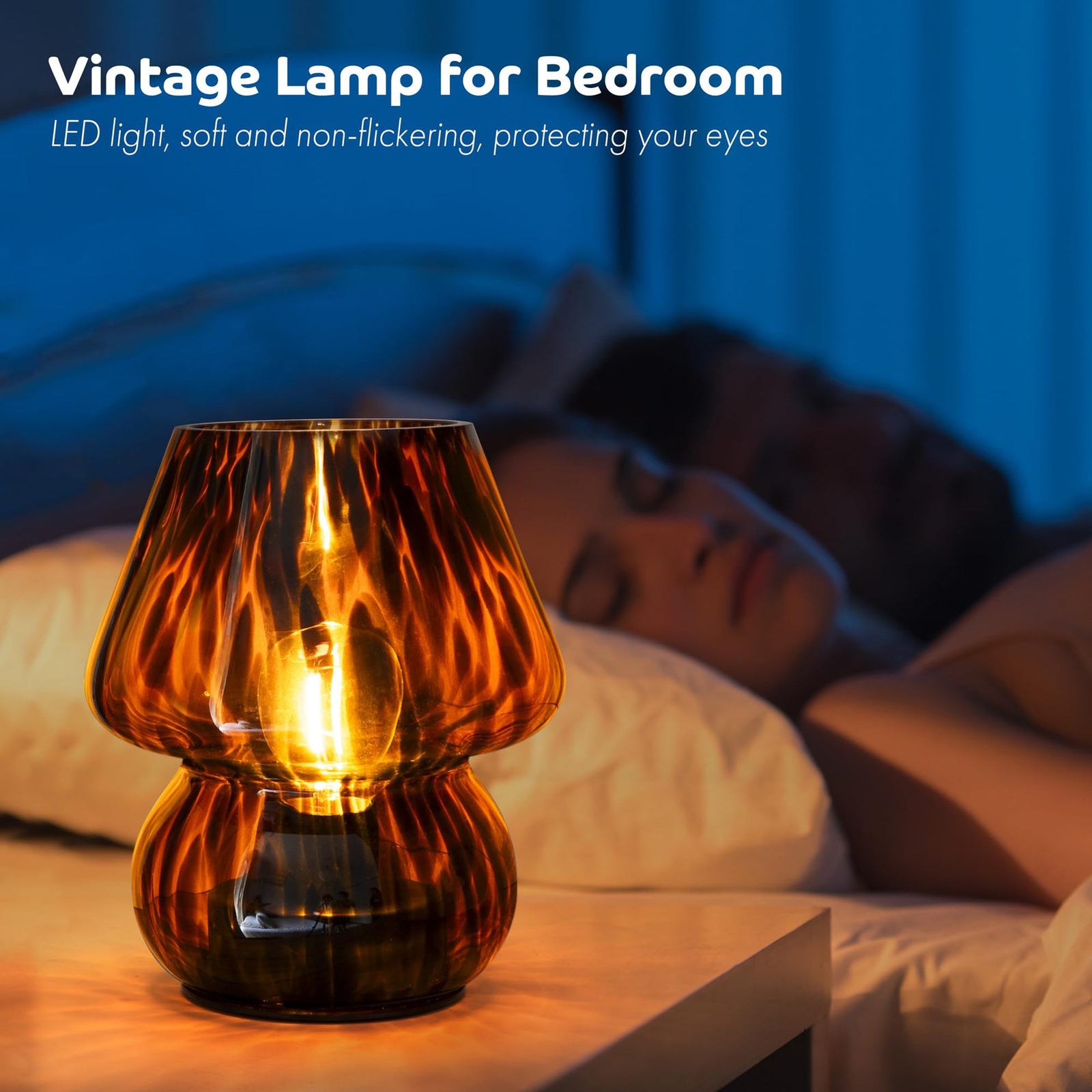 Wireless Glass Mushroom LED Table Lamp