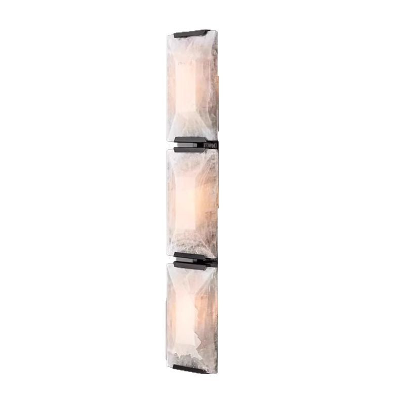 Solid Copper & Natural Stone Wall Sconce – Vintage Designer Wall Light