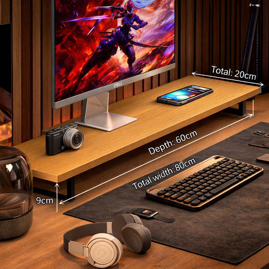 Gaming Monitor Stand Riser – Desktop Computer Elevated Base with Storage for Office & E-Sports Setup