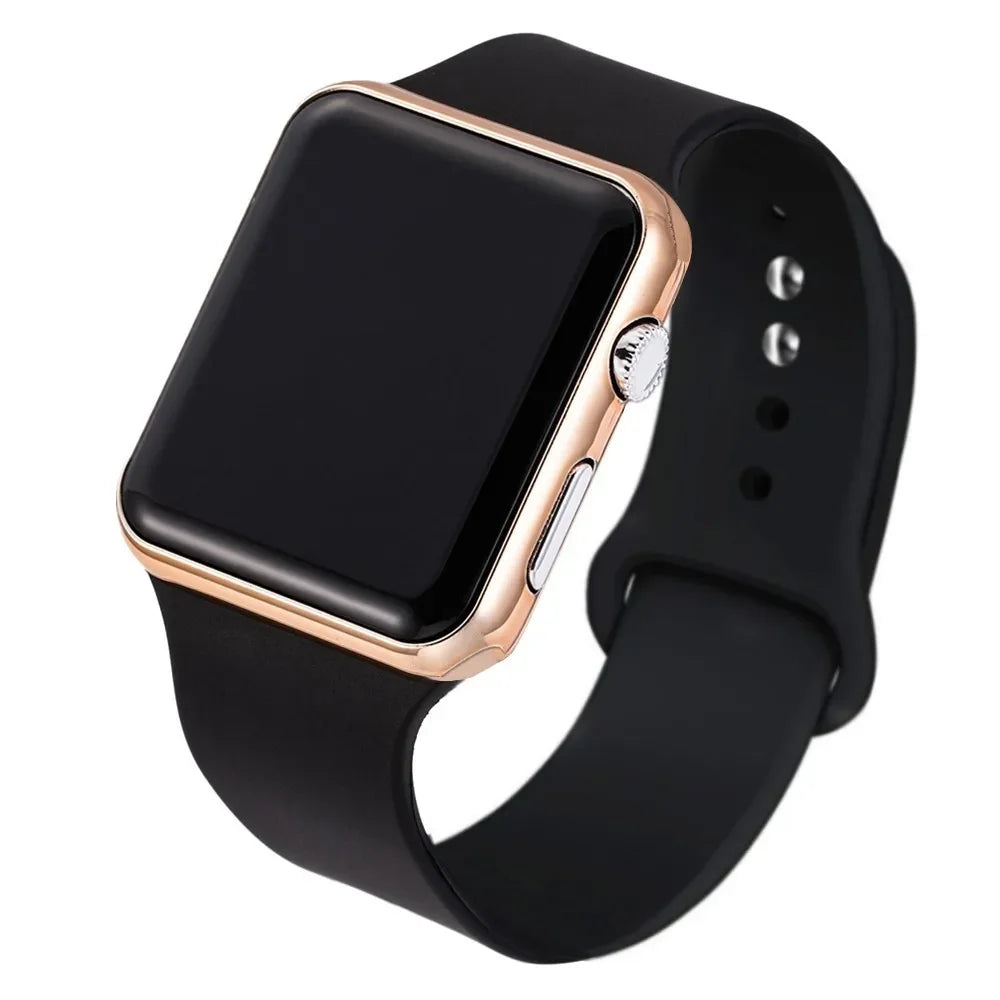 LED Digital Square Watch – Silicone Strap Casual Sports Wristwatch for Men & Women