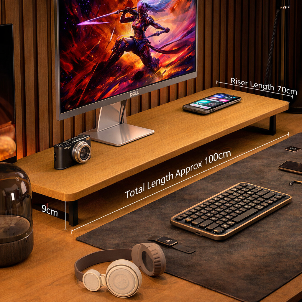 Gaming Monitor Stand Riser – Desktop Computer Elevated Base with Storage for Office & E-Sports Setup