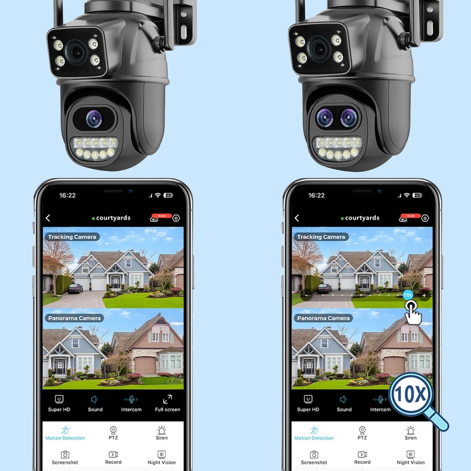 PEGATAH 15MP WiFi Security Camera PTZ Outdoor Dual Screen 10X Zoom Human Detection 10MP Surveillance Video IP Camera O-Kam Pro