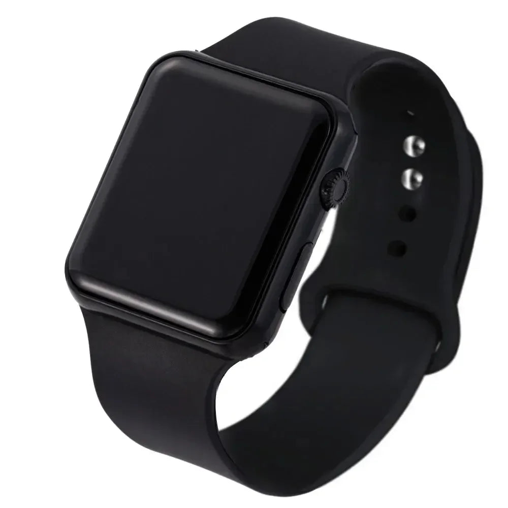 LED Digital Square Watch – Silicone Strap Casual Sports Wristwatch for Men & Women