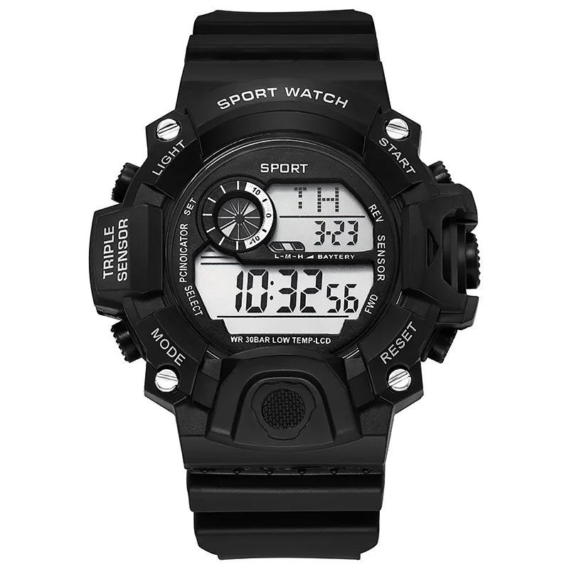 Men’s Military Sports Digital Watch – Large Dial, Waterproof, Luminous, Multifunctional with Alarm for Outdoor Use