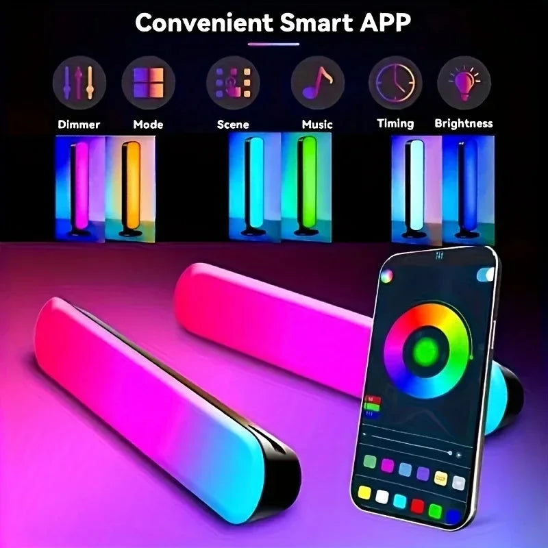 RGB Pickup Light Music Rhythm Lights Upgraded USB Rechargeable Model Christmas Decoration Desktop RGB Light Bar Music Rhythm