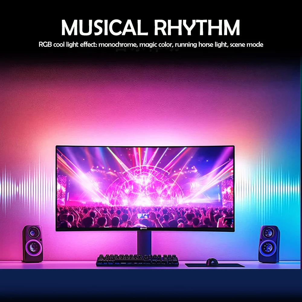 RGB Gaming Screen Sync Light Strip – Smart App-Controlled Monitor Backlight with DIY Color Modes for PC Setup and Game Room Ambient Lighting