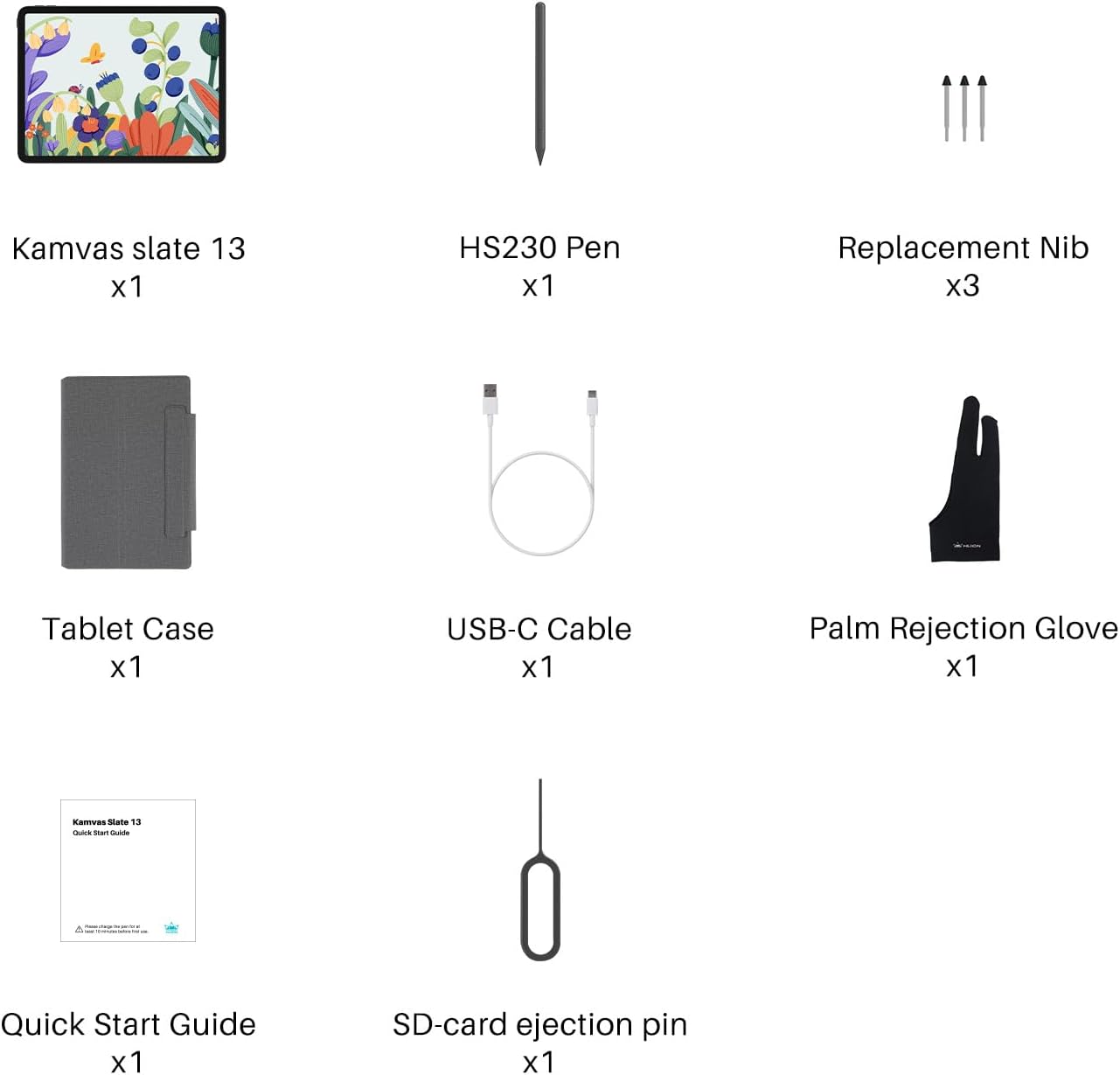 HUION Kamvas Slate 13 Standalone Drawing Tablet, 12.7 Inch No Computer Needed 2K QHD Resolution Digital Art Tablet, Full-Laminated Screen with H-Pencil, 8G+256G, Android 14, 10000mAh Battery Portable