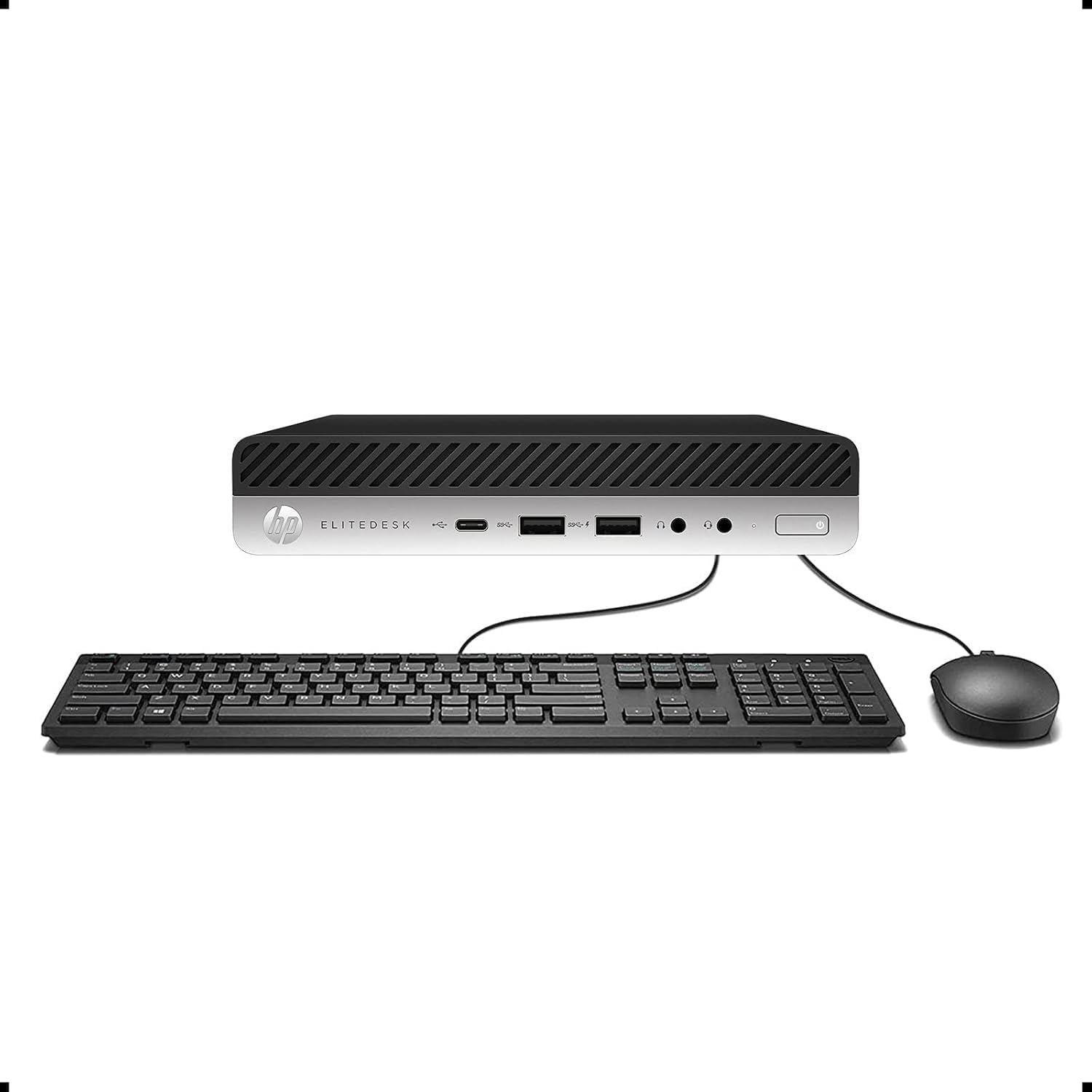 HP Elitedesk 800 G3 Mini Business Desktop (Intel Quad Core i5-6500T, 16GB DDR4 RAM, 512GB SSD) Type-C, DisplayPort, WiFi, WiFi, Ethernet, Keyboard & Mouse, Windows 11 Pro (Renewed)