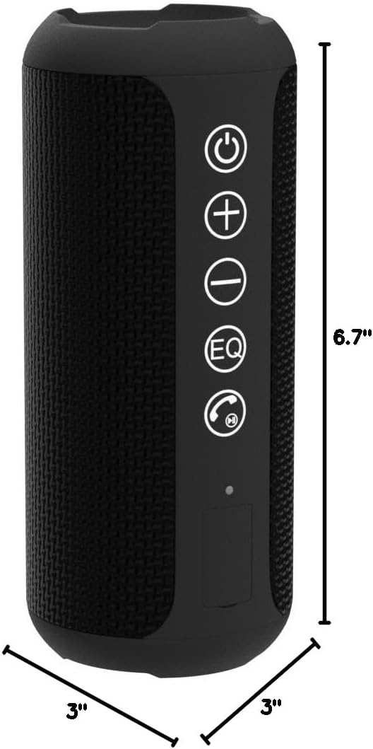 Ortizan Portable Bluetooth Speaker x Stocking Stuffers: IPX7 Waterproof, Wireless, Big Sound, Deep Bass, Dual Pairing, 30H Playtime, White Elephant Gift for Adults Men Women Teen Boys Girls (Black)