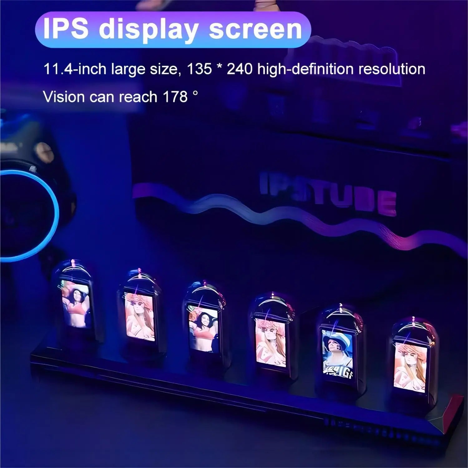 IPS Tube Smart Clock – 1.14” WiFi Color Screen Weather Station, Photo Album, 12/24H Display